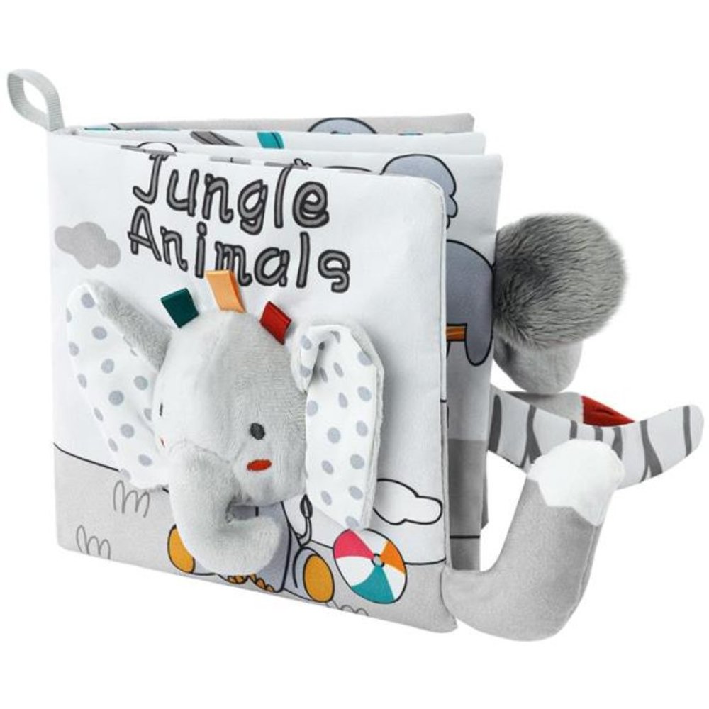 Cloth Books, 3D Touch Feel High Contrast Cloth Book, Baby Books Toys (Elephant)